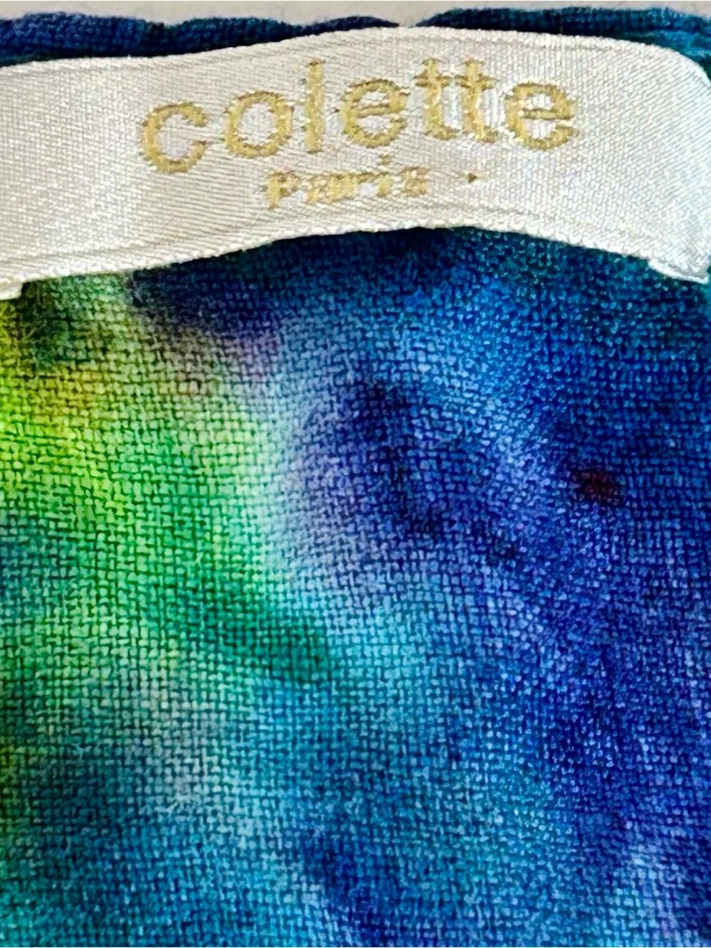 Colette Paris Artisan Tie Dye 100% Italian Linen Boutique Midi Dress Sleeveless - Picture 6 of 7